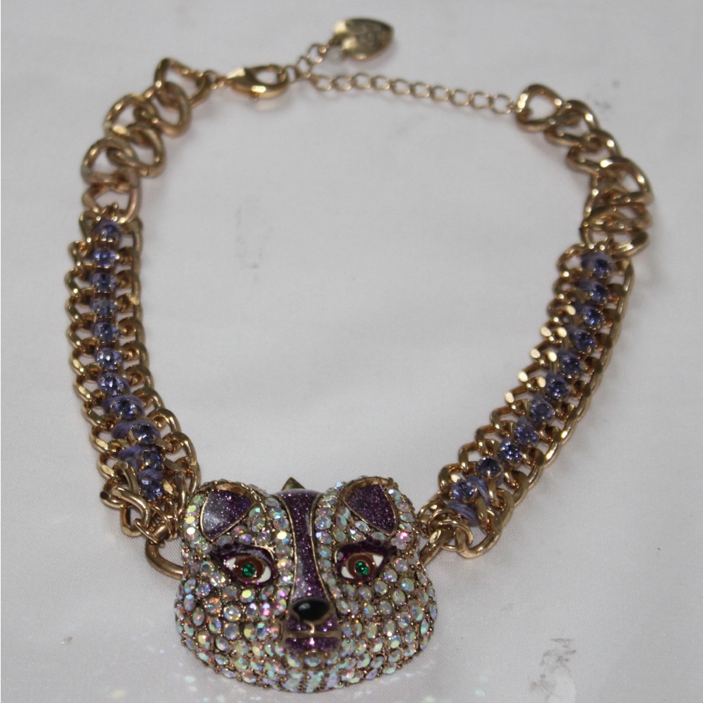 Betsy Johnson Fox Princess Necklace With Purple Fox Pendant
